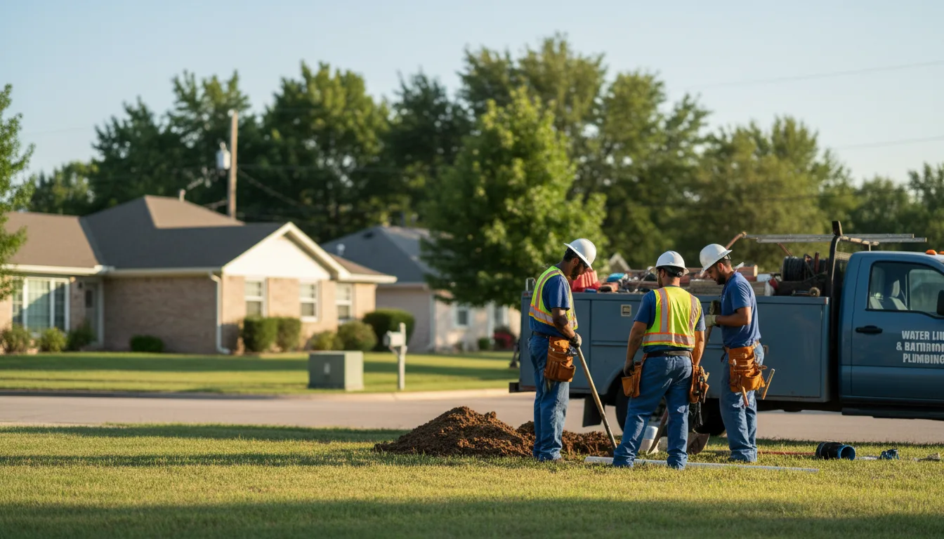 Residential water line and bathroom plumbing service in Fisher, AR